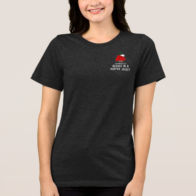 Peanuts | Snoopy Red Puffer Jacket Tri-Blend Shirt (Front)