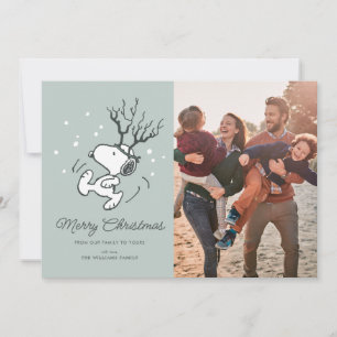 Peanuts   Snoopy Reindeer Crossing Christmas  Holiday Card
