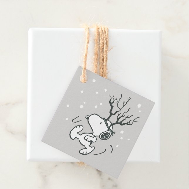 Peanuts | Snoopy Reindeer Favour Tags (In Situ)