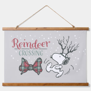 Peanuts   Snoopy Reindeer Hanging Tapestry