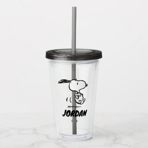Peanuts   Snoopy Running   Add Your Name Acrylic Tumbler