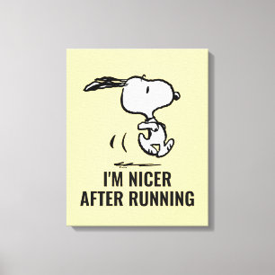 Peanuts   Snoopy Running Canvas Print