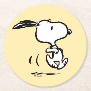 Peanuts   Snoopy Running Round Paper Coaster