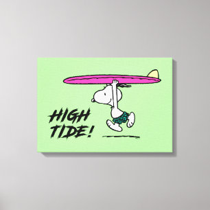 Peanuts   Snoopy Running to the Surf Canvas Print