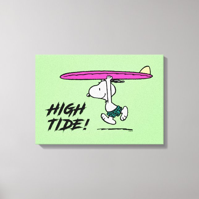Peanuts | Snoopy Running to the Surf Canvas Print (Front)