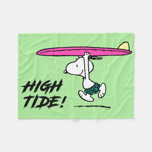 Peanuts | Snoopy Running to the Surf Fleece Blanket (Front (Horizontal))