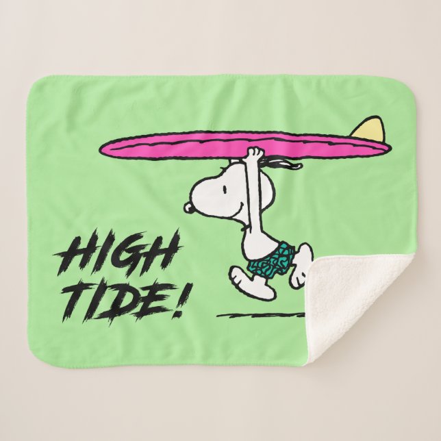 Peanuts | Snoopy Running to the Surf Sherpa Blanket (Front (Horizontal))