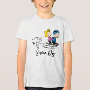 Peanuts Snoopy, Sally & Linus Sled Riding Tri-Blend Shirt