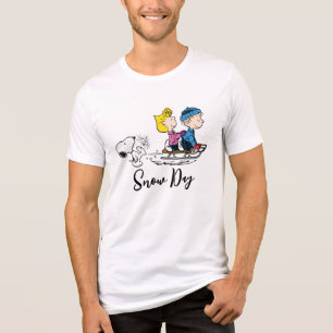 Peanuts   Snoopy, Sally & Linus Sled Riding Tri-Blend Shirt