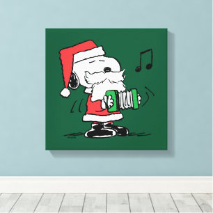 Peanuts   Snoopy Santa Claus Accordian Canvas Print