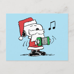 Peanuts   Snoopy Santa Claus Accordian Postcard
