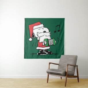 Peanuts   Snoopy Santa Claus Accordian Tapestry