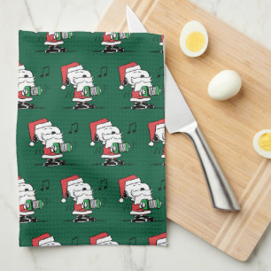 Peanuts   Snoopy Santa Claus Accordian Tea Towel