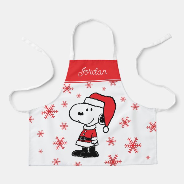 Peanuts | Snoopy Santa Claus | Add Your Name Apron (Front)