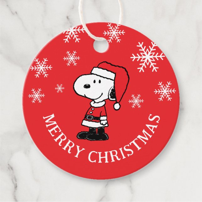 Peanuts | Snoopy Santa Claus Favour Tags (Front)