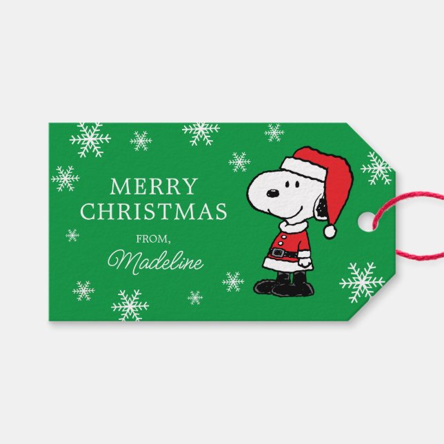 Peanuts | Snoopy Santa Claus Gift Tags (Front (Horizontal))