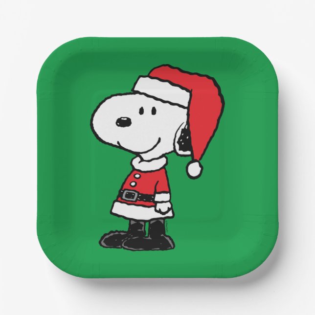 Peanuts | Snoopy Santa Claus Paper Plate (Front)