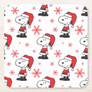 Peanuts   Snoopy Santa Claus Square Paper Coaster