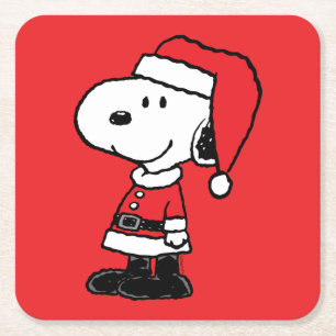 Peanuts Snoopy Santa Claus Square Paper Coaster
