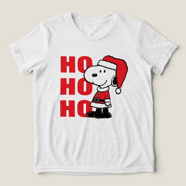 Peanuts | Snoopy Santa Claus Tri-Blend Shirt (Design Front)