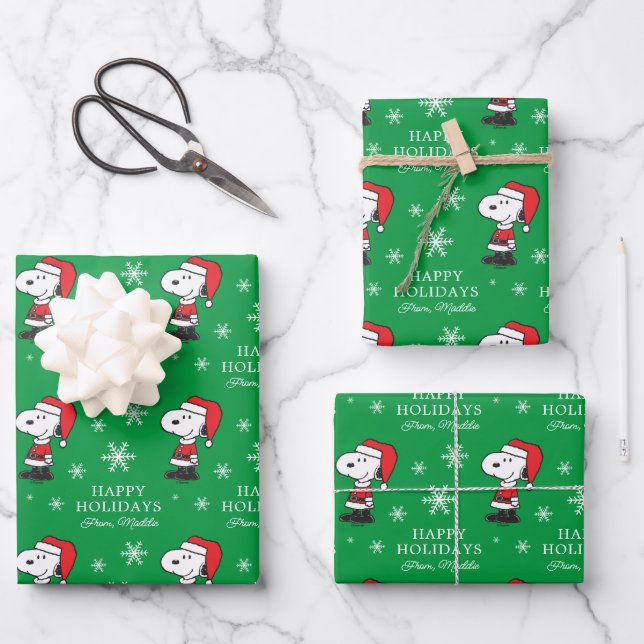 Peanuts | Snoopy Santa Claus Wrapping Paper Sheet (Front)