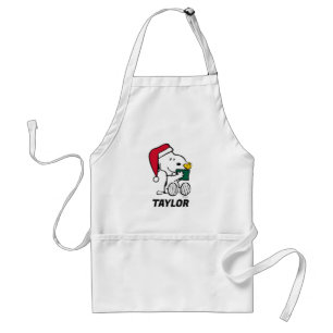 Peanuts Snoopy Santa & Woodstock Add Your Name Standard Apron
