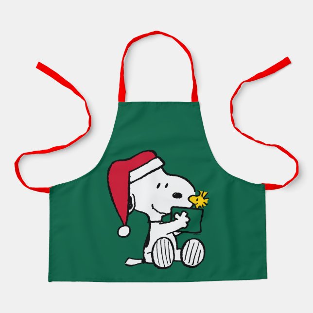 Peanuts | Snoopy Santa & Woodstock Gift Apron (Front)