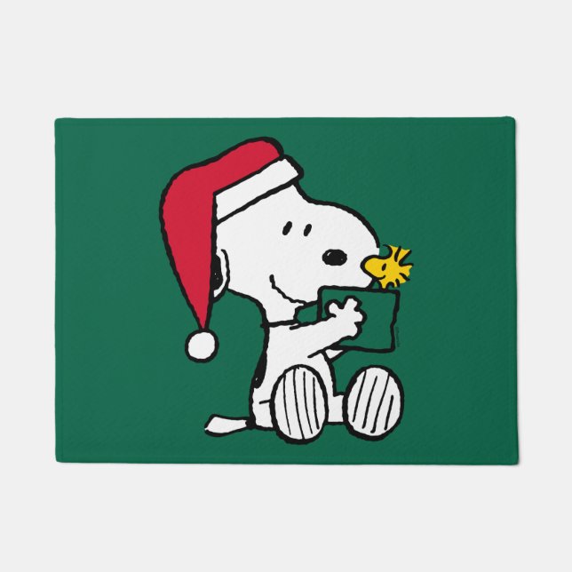 Peanuts | Snoopy Santa & Woodstock Gift Doormat (Front)