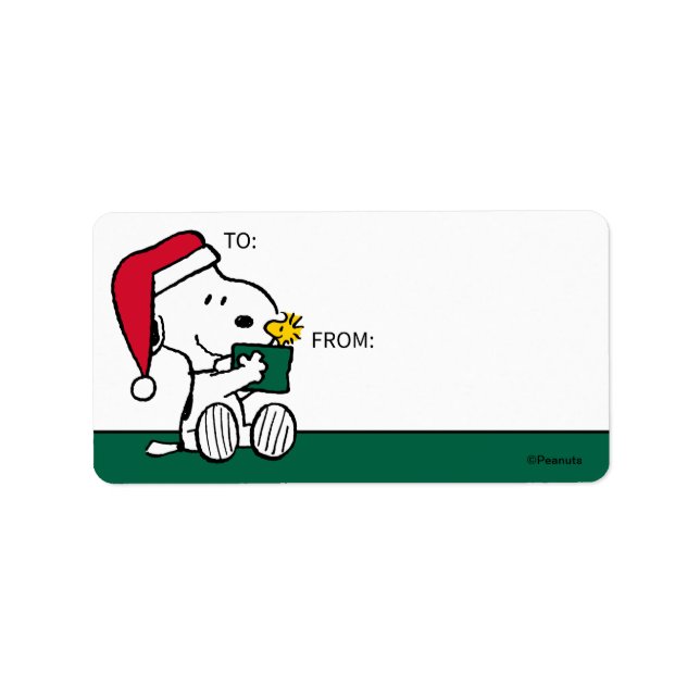 Peanuts | Snoopy Santa & Woodstock Gift Tag (Front)