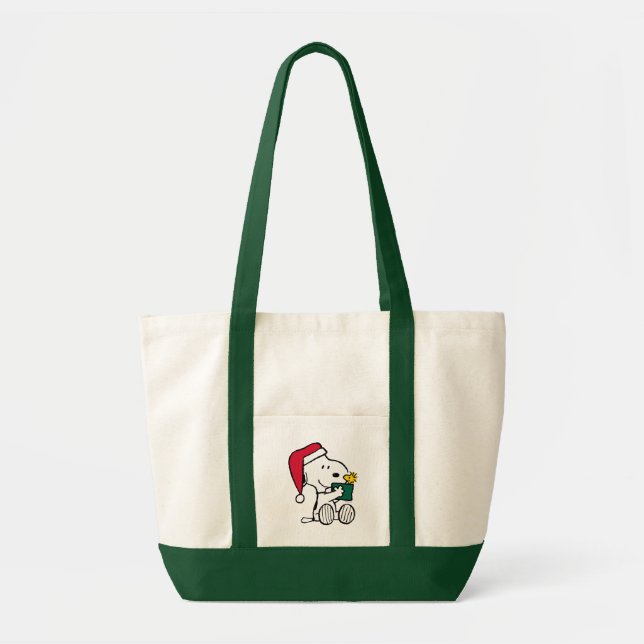 Peanuts | Snoopy Santa & Woodstock Gift Tote Bag (Front)