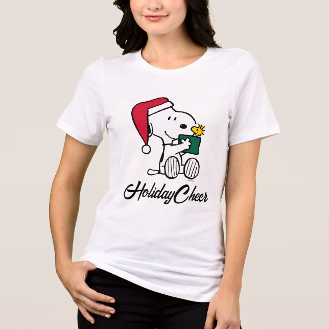 Peanuts | Snoopy Santa & Woodstock Gift Tri-Blend Shirt (Front)