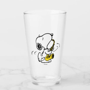 Peanuts   Snoopy Saxophone Player Glass