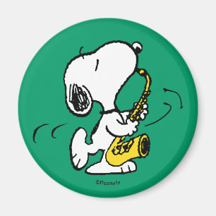 Peanuts   Snoopy Saxophone Player Magnet