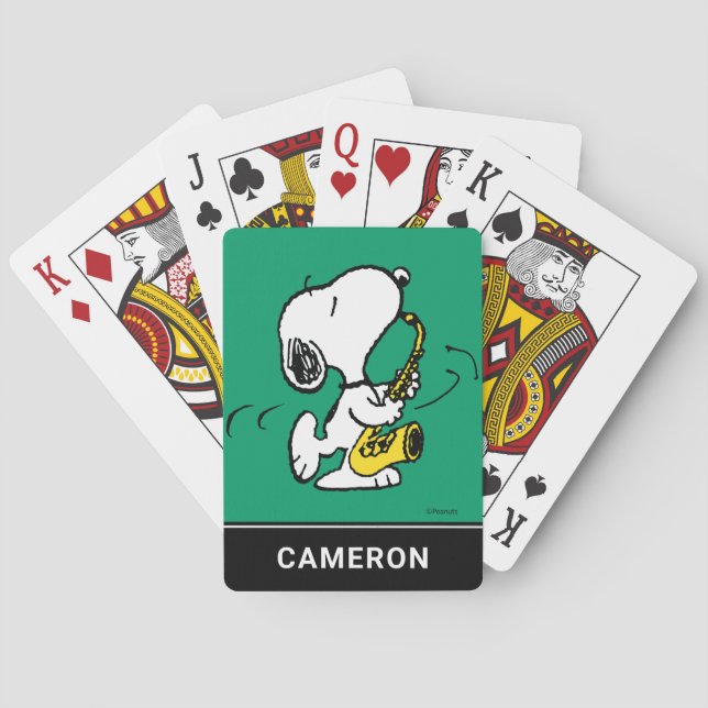 Peanuts | Snoopy Saxophone Player Playing Cards (Back)