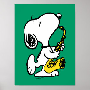 Peanuts   Snoopy Saxophone Player Poster