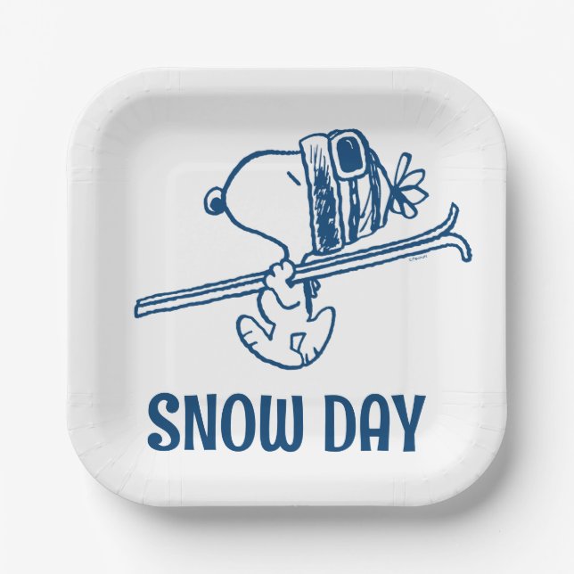 Peanuts | Snoopy Ski Trip Paper Plate (Front)