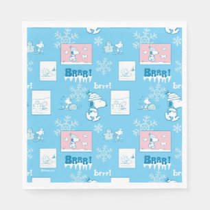 Peanuts   Snoopy Snow Day Pattern Napkin