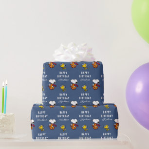 Peanuts   Snoopy Space Birthday Wrapping Paper