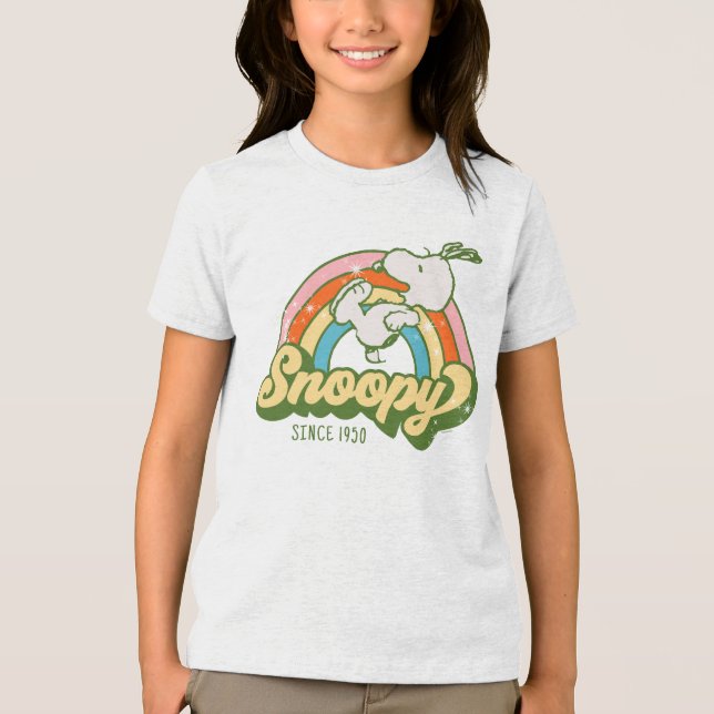 Peanuts | Snoopy Sparkle Rainbow Tri-Blend Shirt (Front)