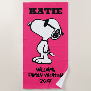 Peanuts Snoopy Sunglasses Family Vacation Beach Towel