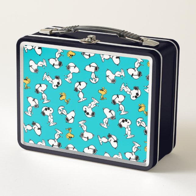 Peanuts | Snoopy & Sunglasses Pattern Metal Lunch Box (Front)