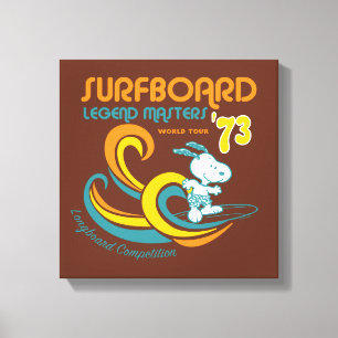 Peanuts   Snoopy Surfboard Longboard Competition Canvas Print