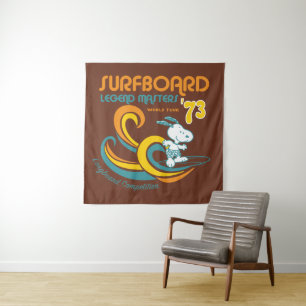Peanuts   Snoopy Surfboard Longboard Competition Tapestry