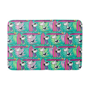 Peanuts   Snoopy Teal Surf Pattern Bath Mat