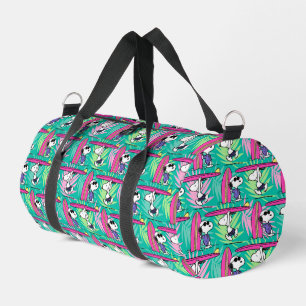 Peanuts Snoopy Teal Surf Pattern Duffle Bag