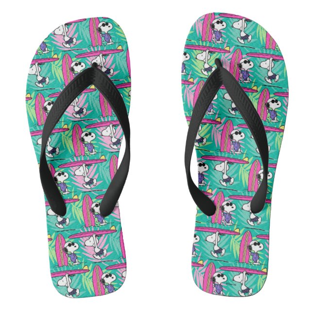 Peanuts | Snoopy Teal Surf Pattern Jandals (Footbed)