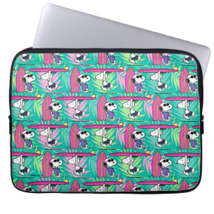 Peanuts Snoopy Teal Surf Pattern Laptop Sleeve