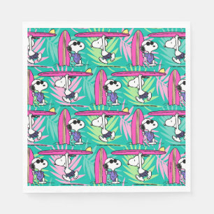 Peanuts   Snoopy Teal Surf Pattern Napkin