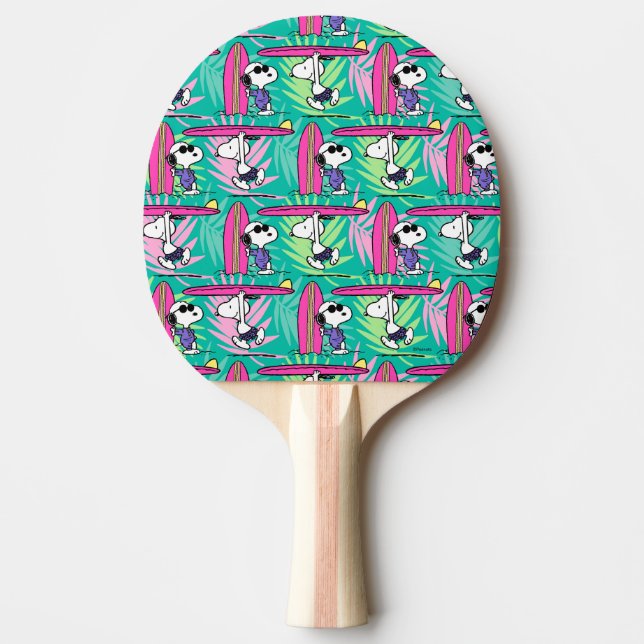Peanuts | Snoopy Teal Surf Pattern Ping Pong Paddle (Front)