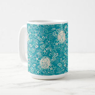 Peanuts   Snoopy Teal Tropical Beach Pattern Coffee Mug